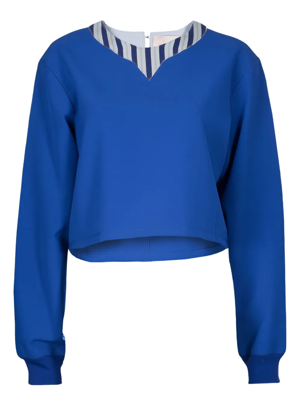 pre-owned striped-trim sweatshirt