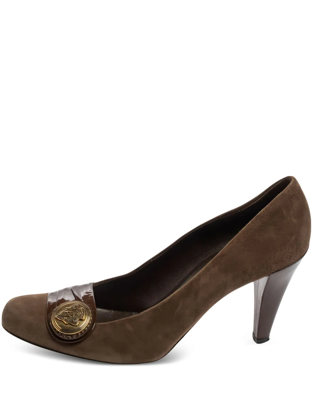 90mm leather heeled pumps