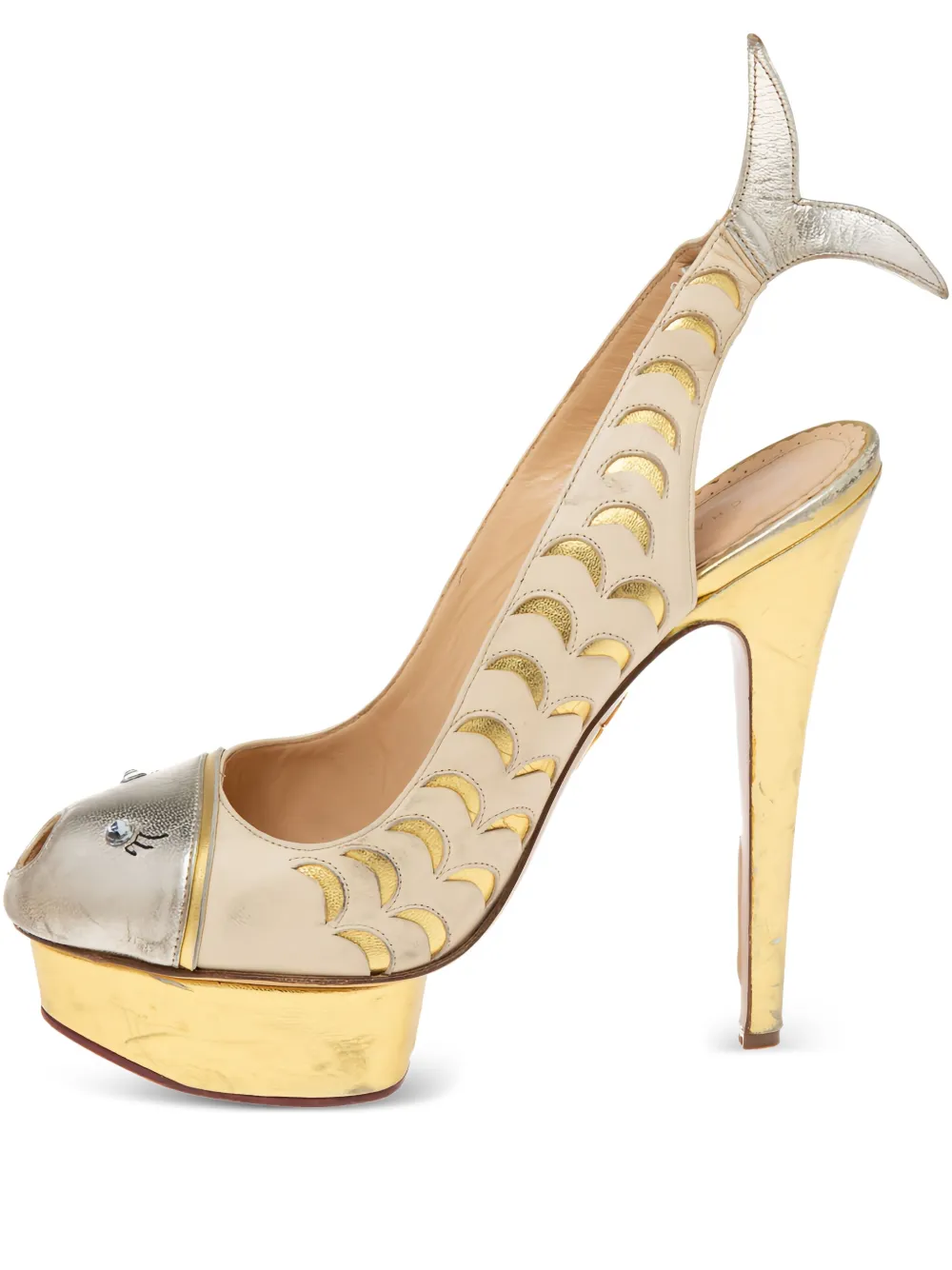 Pre-owned Charlotte Olympia  150mm Fish-motif Pumps