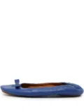 Fendi Pre-Owned logo-lettering leather ballet flats - Blue