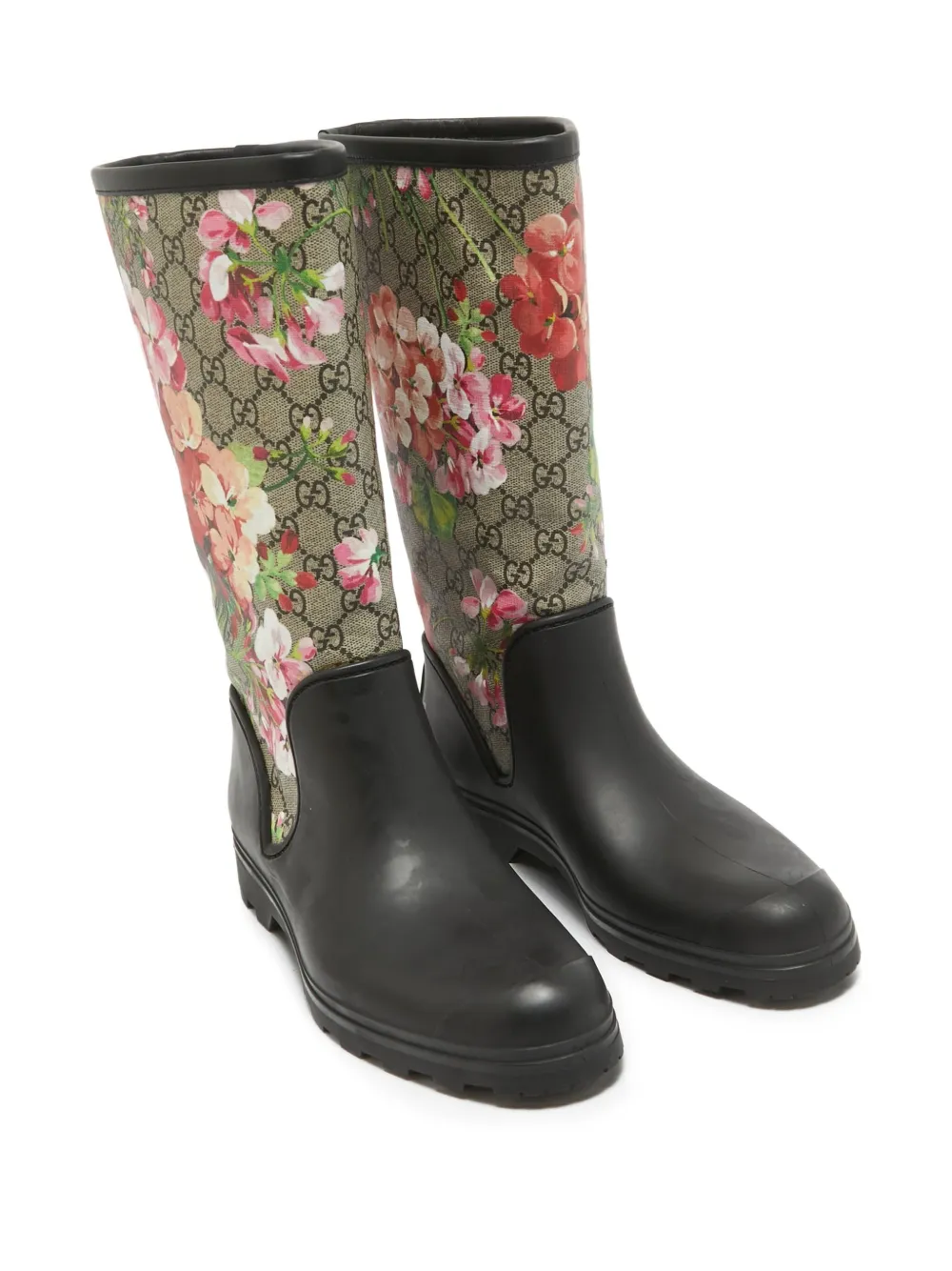 Gucci Pre-Owned Laarzen met bloemenprint - Zwart