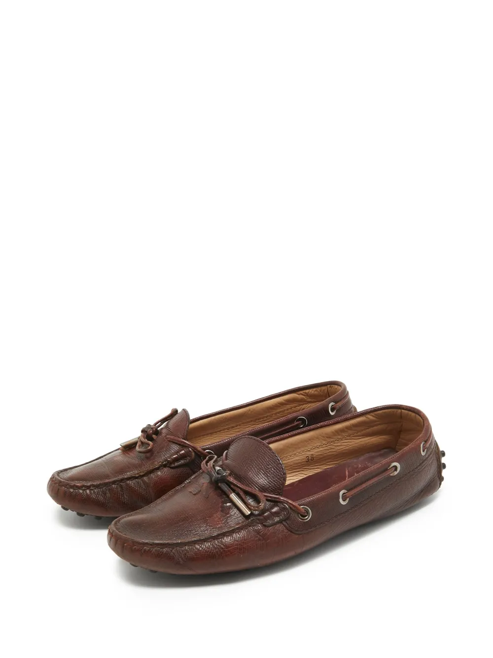 Tod's Vintage textured-leather boat shoes | Image 2