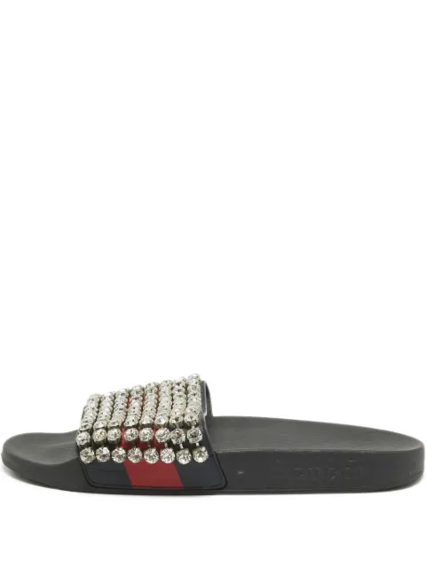 Gucci Pre-Owned rhinestone-embellished leather sandals