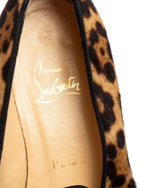 Christian Louboutin Pre-Owned leopard-print Loafers | Brown | FARFETCH