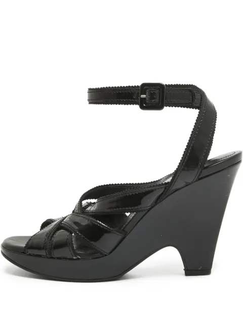 Tod's Vintage 105mm patent-leather wedge sandals
