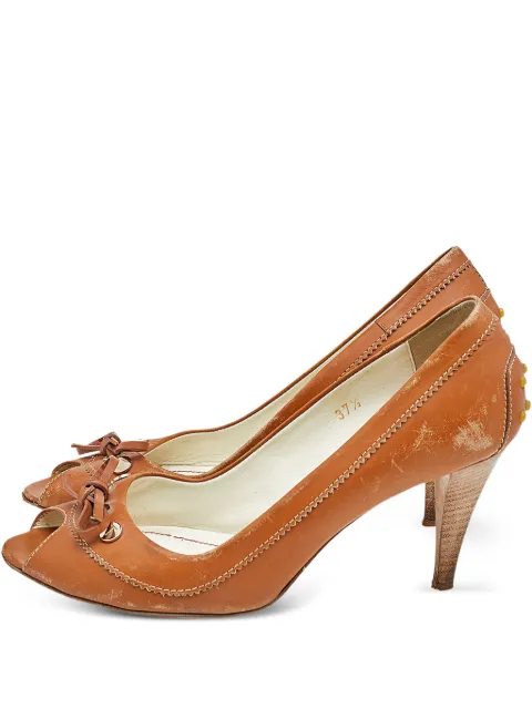 Tod's Vintage 80mm peep-toe pumps