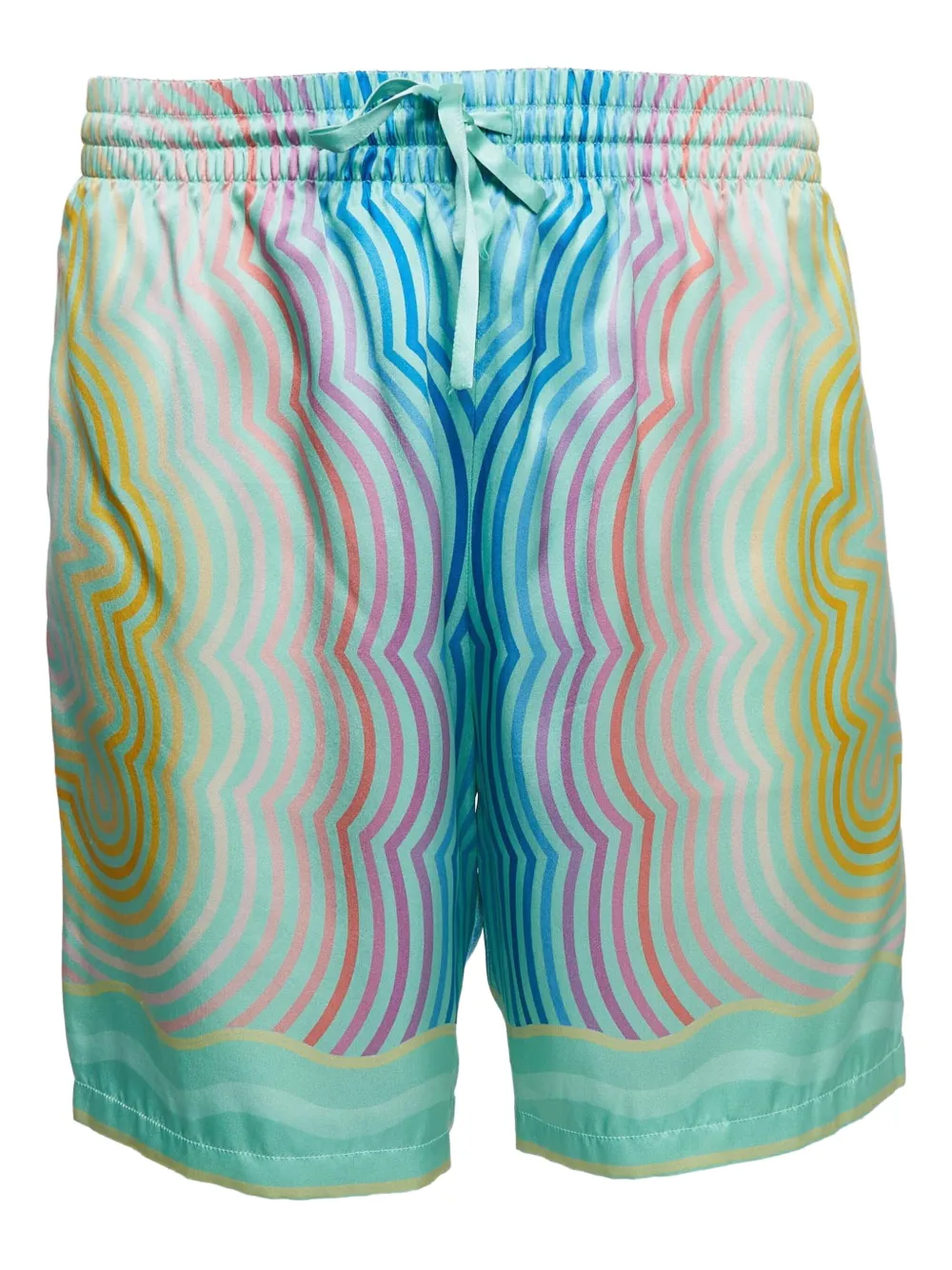Casablanca pre-owned wave-pattern shorts | Blue | Image 1
