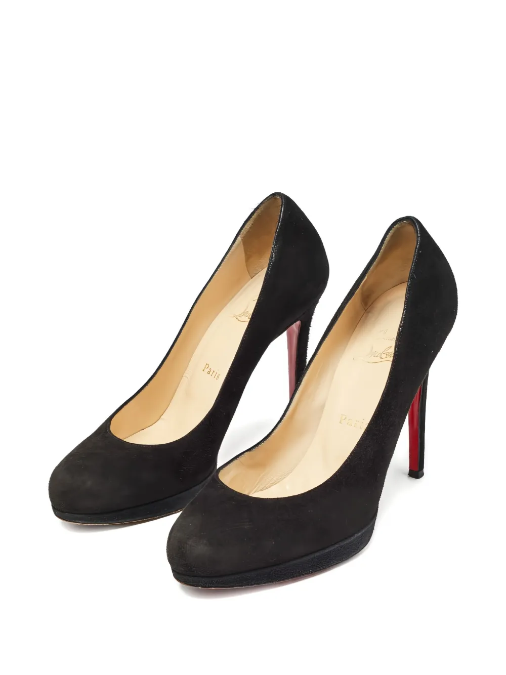 Christian Louboutin Pre-Owned 115 mm suède pumps met plateauzool - Zwart