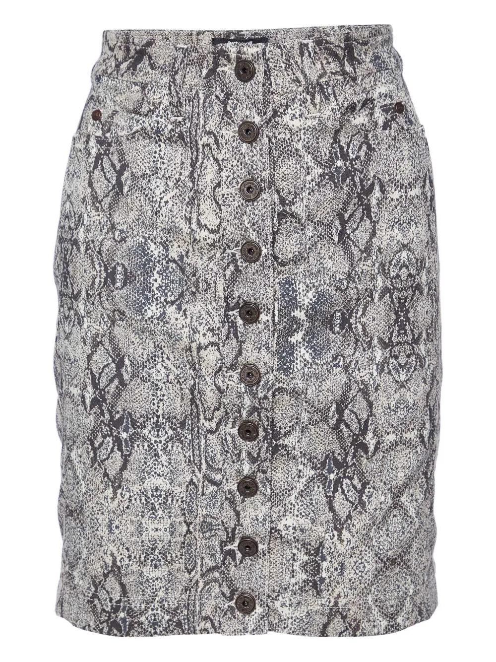 Pre-owned Just Cavalli Vintage Snakeskin-print Skirt In Neutral