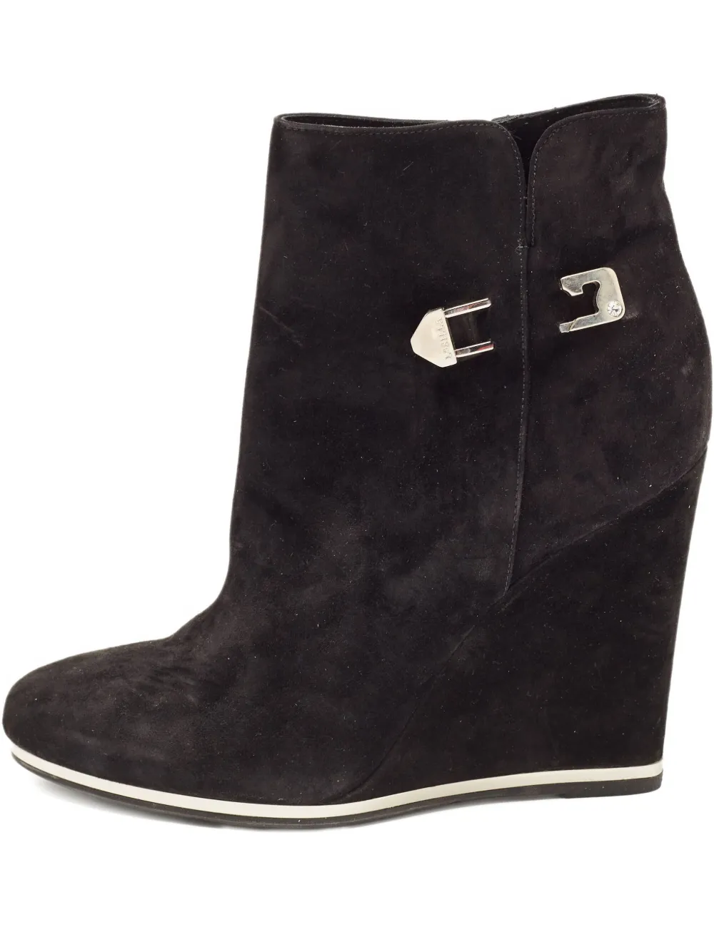 Le Silla pre-owned 110mm suede buckle-detail boots | negro | Image 1
