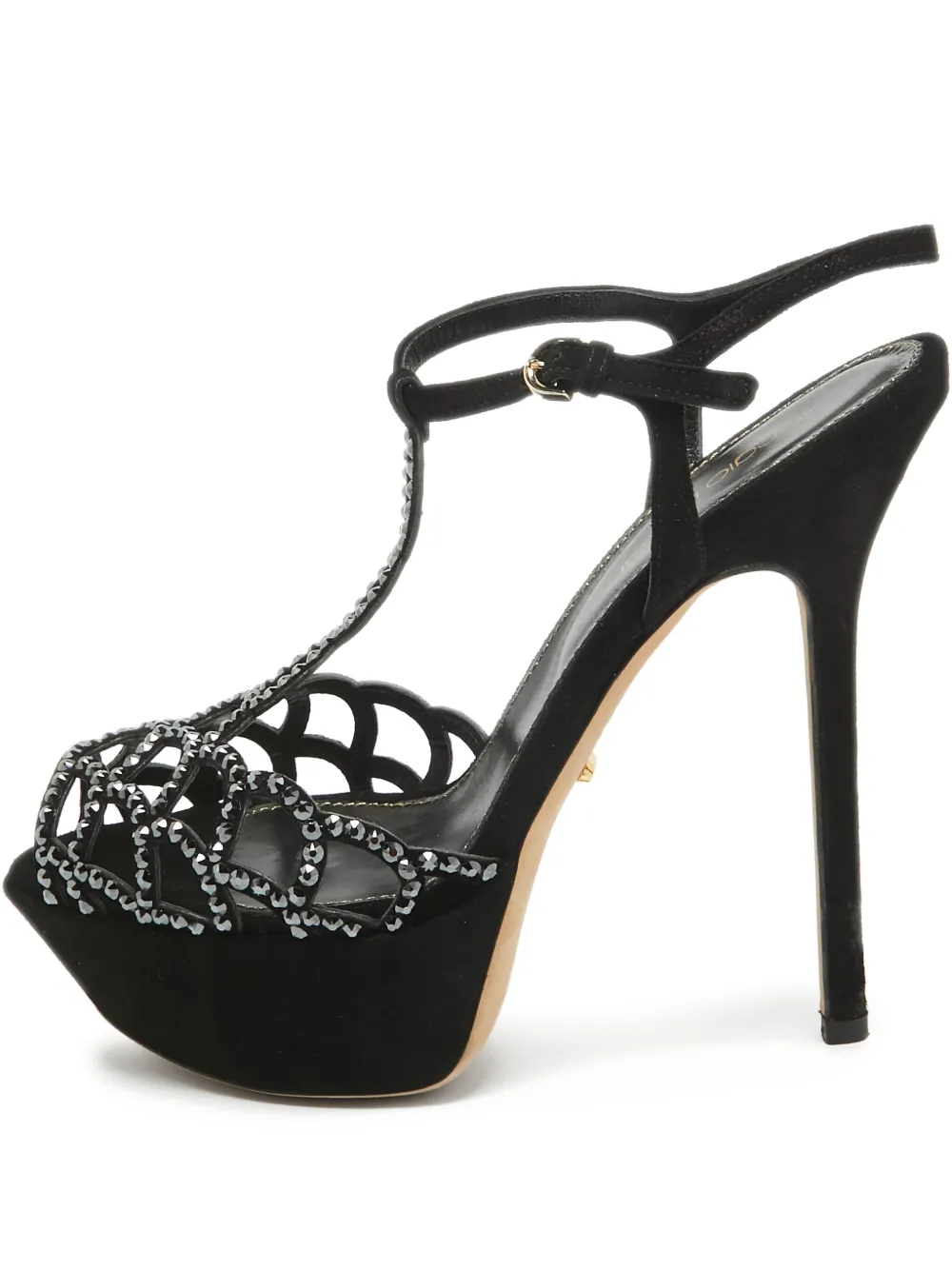 Sergio Rossi Vintage crystal-embellished heeled sandals | Black | Image 1