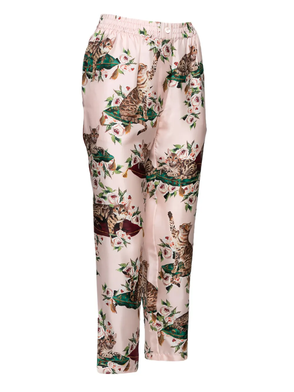 Dolce & Gabbana Pre-Owned Zijden broek met grafische print - Roze