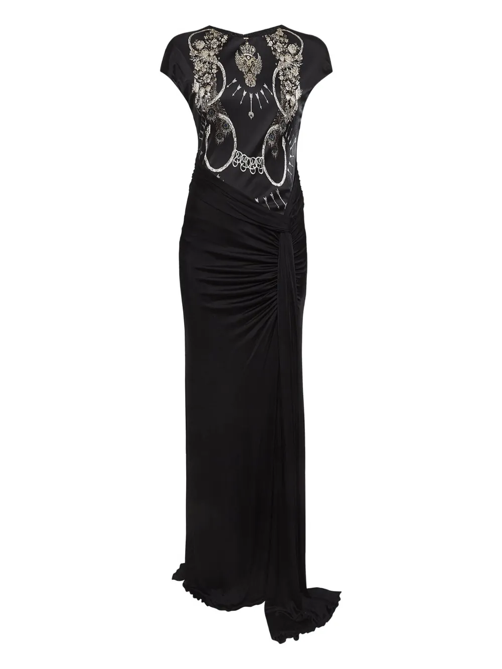 Roberto Cavalli Vintage embellished draped dress | Black | Image 1