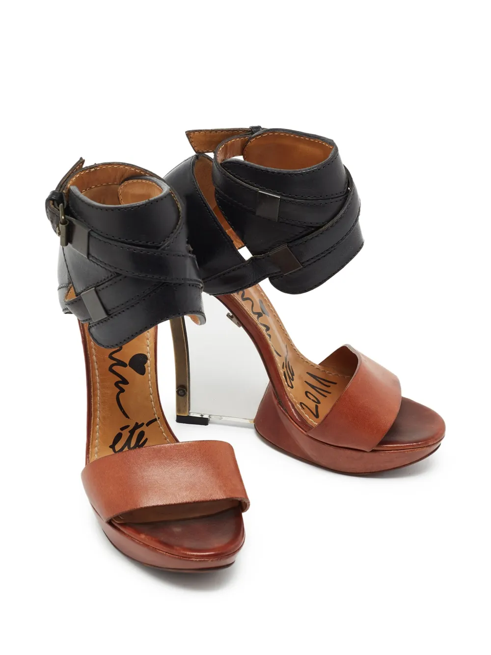 Lanvin Pre-Owned 2023 125 mm sandalen met sleehak - Bruin