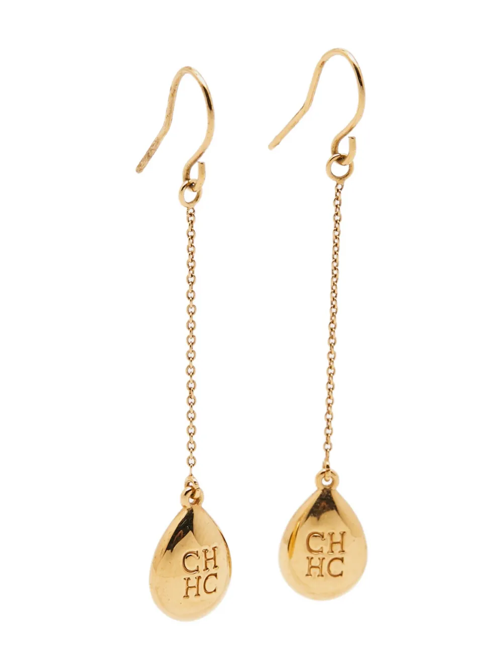 Carolina Herrera Vintage pre-owned logo-engraved dangle earrings | Image 2