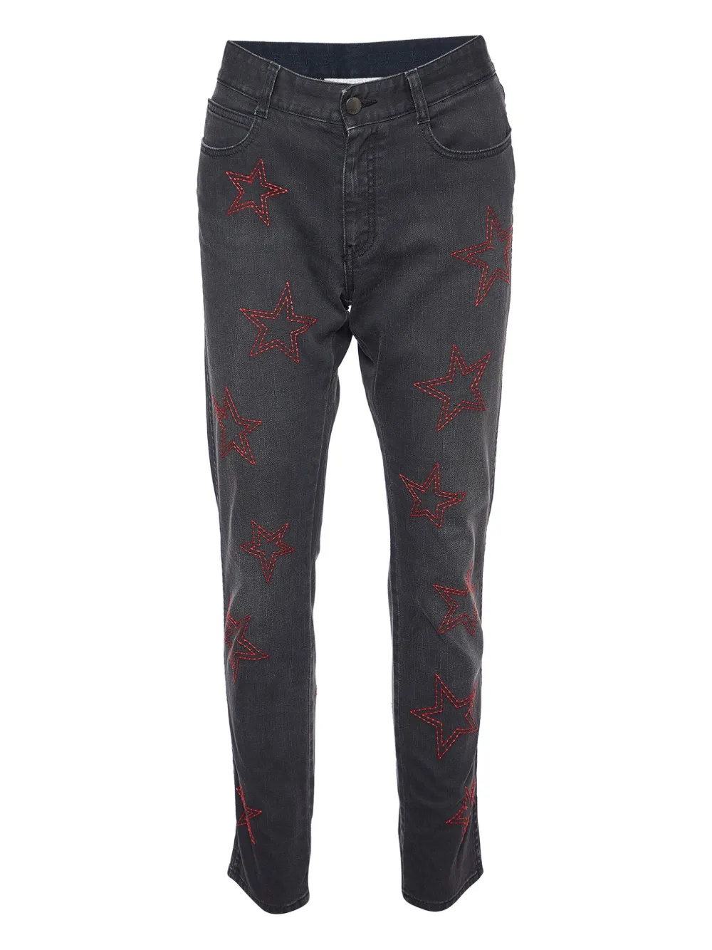 Stella McCartney Pre-Owned star-embroidered jeans | Grey | Image 1