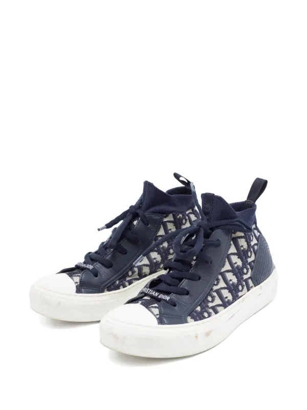 Christian Dior Pre-Owned Panelled Obique Sneakers Blue FARFETCH IN
