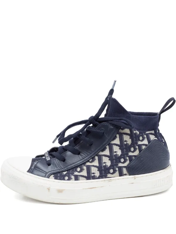 Christian Dior Pre-Owned Panelled Obique Sneakers Blue