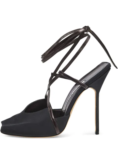 Manolo Blahnik 120mm strappy peep-toe heels