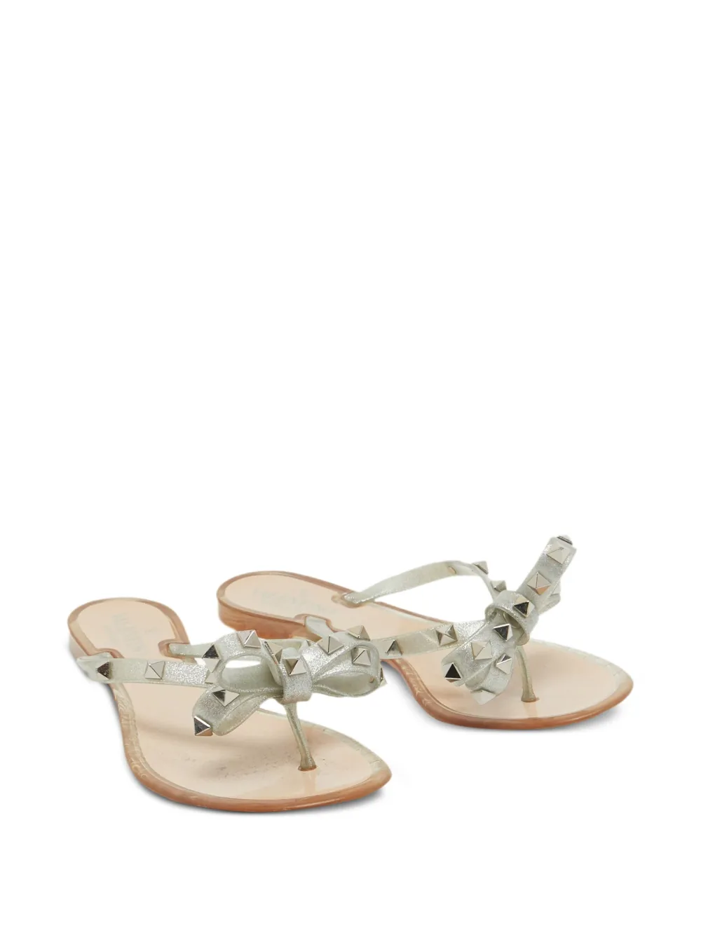 Valentino Garavani Pre-Owned Sandalen verfraaid met rockstud - Zilver