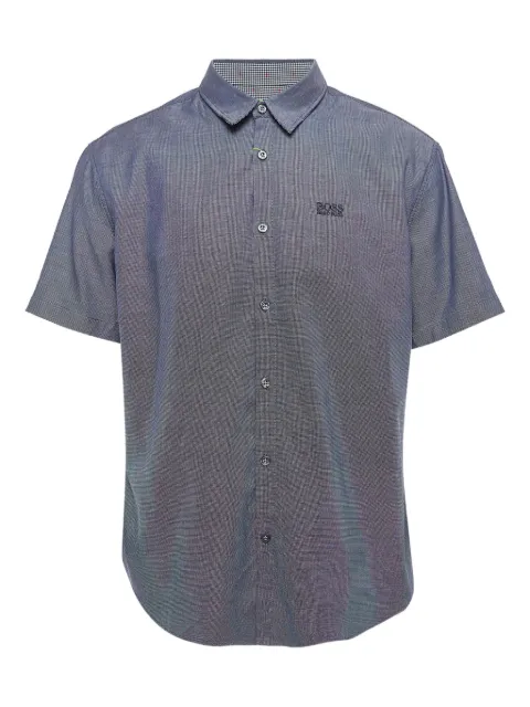 BOSS checked short-sleeve shirt