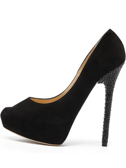 Jimmy Choo Pre-Owned 150mm Ellis suede platform pumps