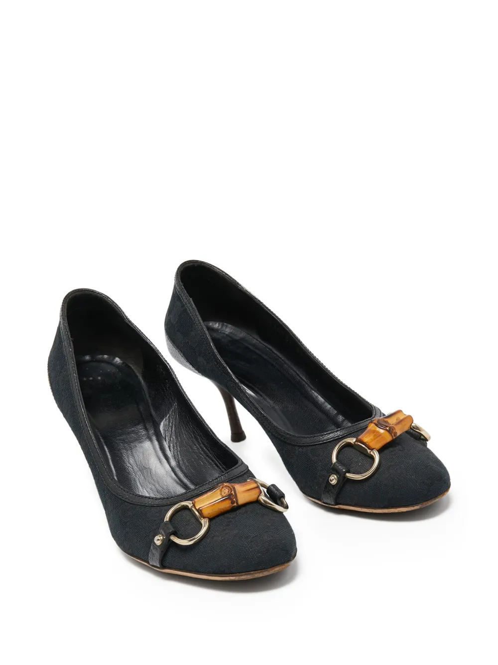 Gucci Pre-Owned 110 mm pumps met bamboe detail - Zwart