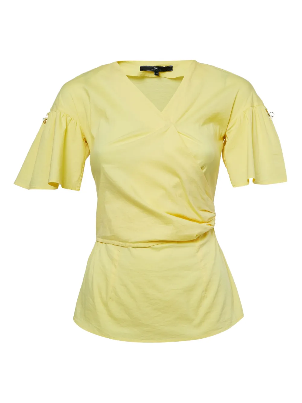 Elisabetta Franchi pre-owned wrap-front fluted-sleeve top | Yellow | Image 1