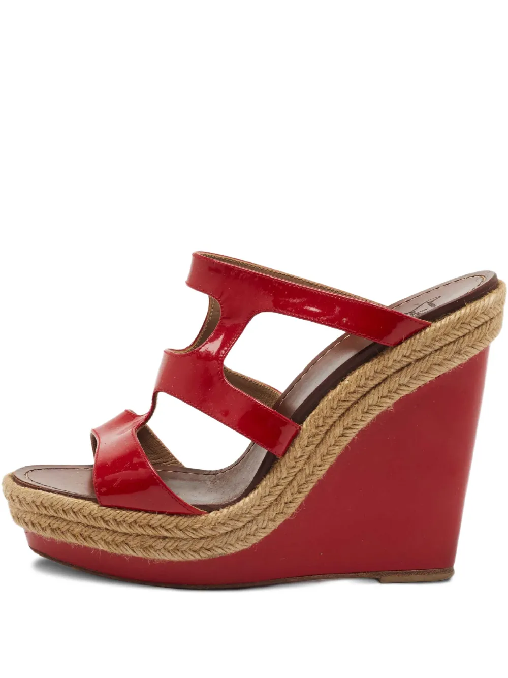 Pre-owned Christian Louboutin 130mm Wedge Espadrilles
