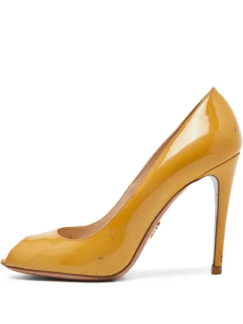 Prada Pre-Owned 110mm peep-toe patent heels