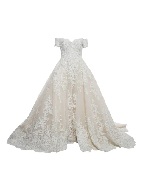 Zuhair Murad pre-owned lace-embroidered bridal gown