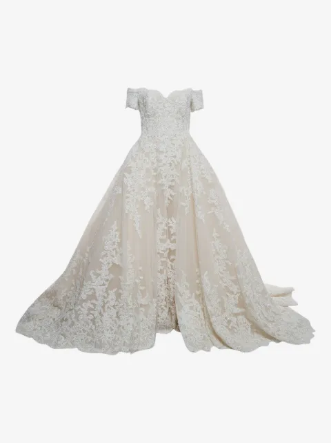 Zuhair Murad pre-owned lace-embroidered bridal gown