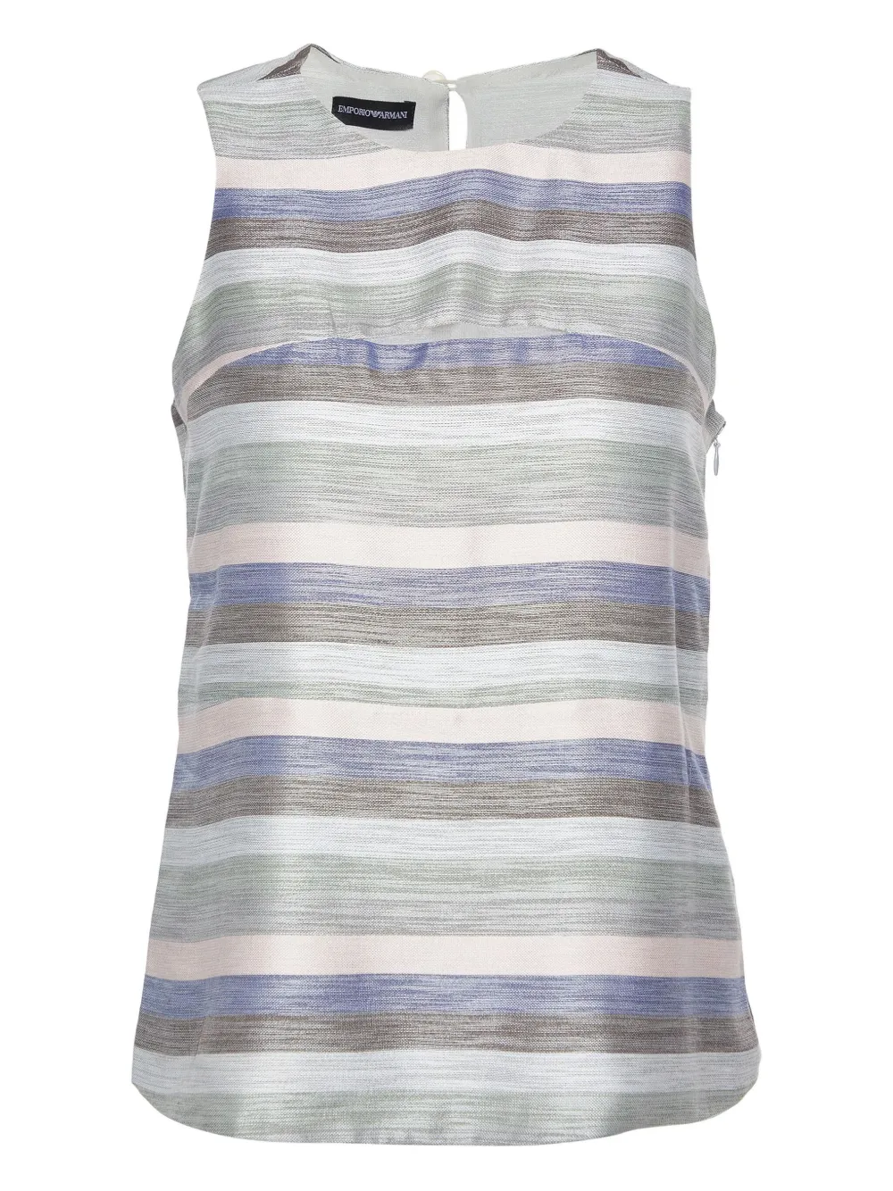 striped silk sleeveless top