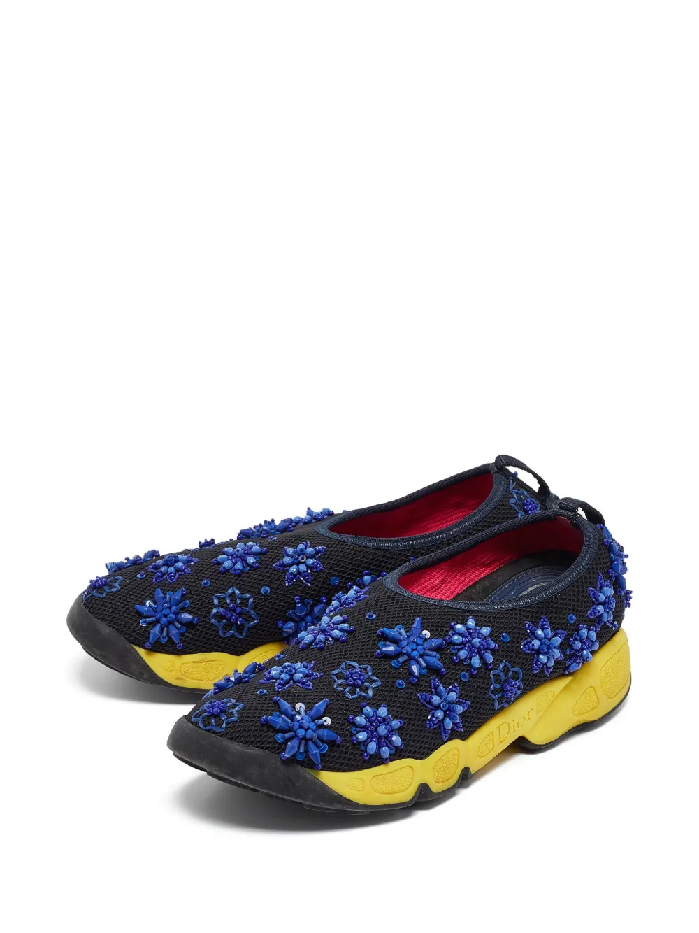 Christian Dior Pre-Owned Sneakers verfraaid met bloemen - Zwart
