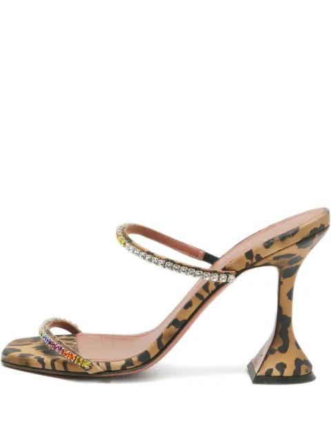 Amina Muaddi 120mm leopard-print crystal-embellished sandals 