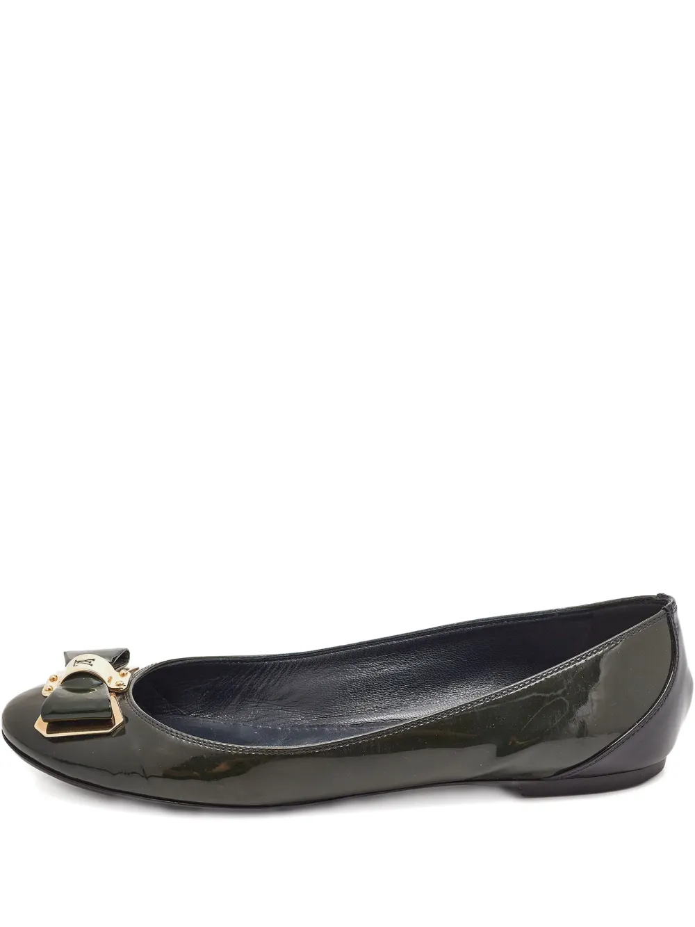 Pre-owned Louis Vuitton 2024 Patent Leather Bow Ballet Flats