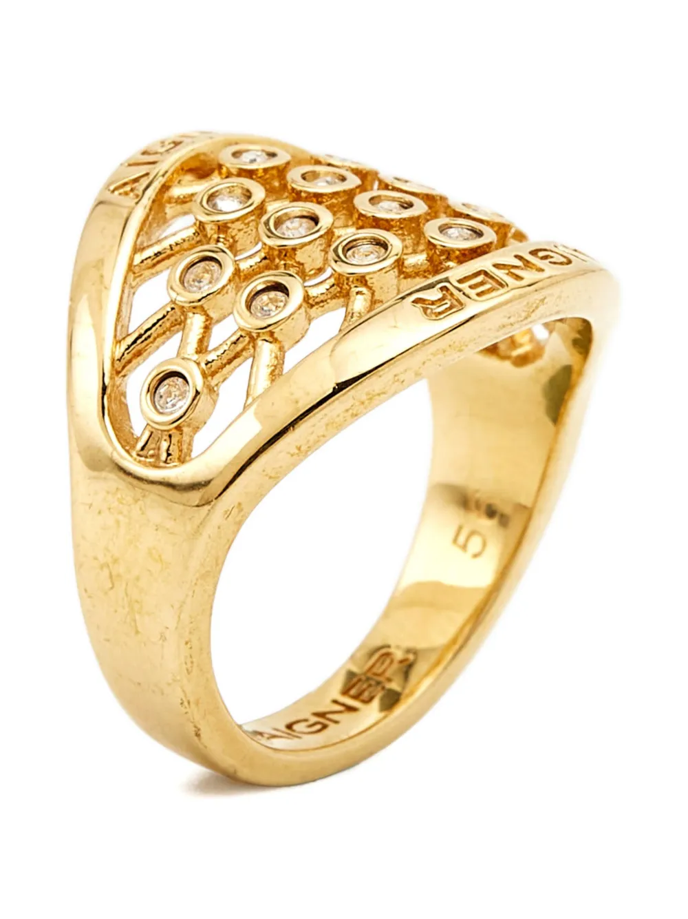 crystal-embellished lattice ring