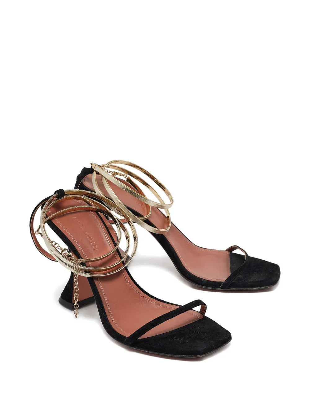 Amina Muaddi Pre-owned 120 mm sandalen met kettingdetail - Black
