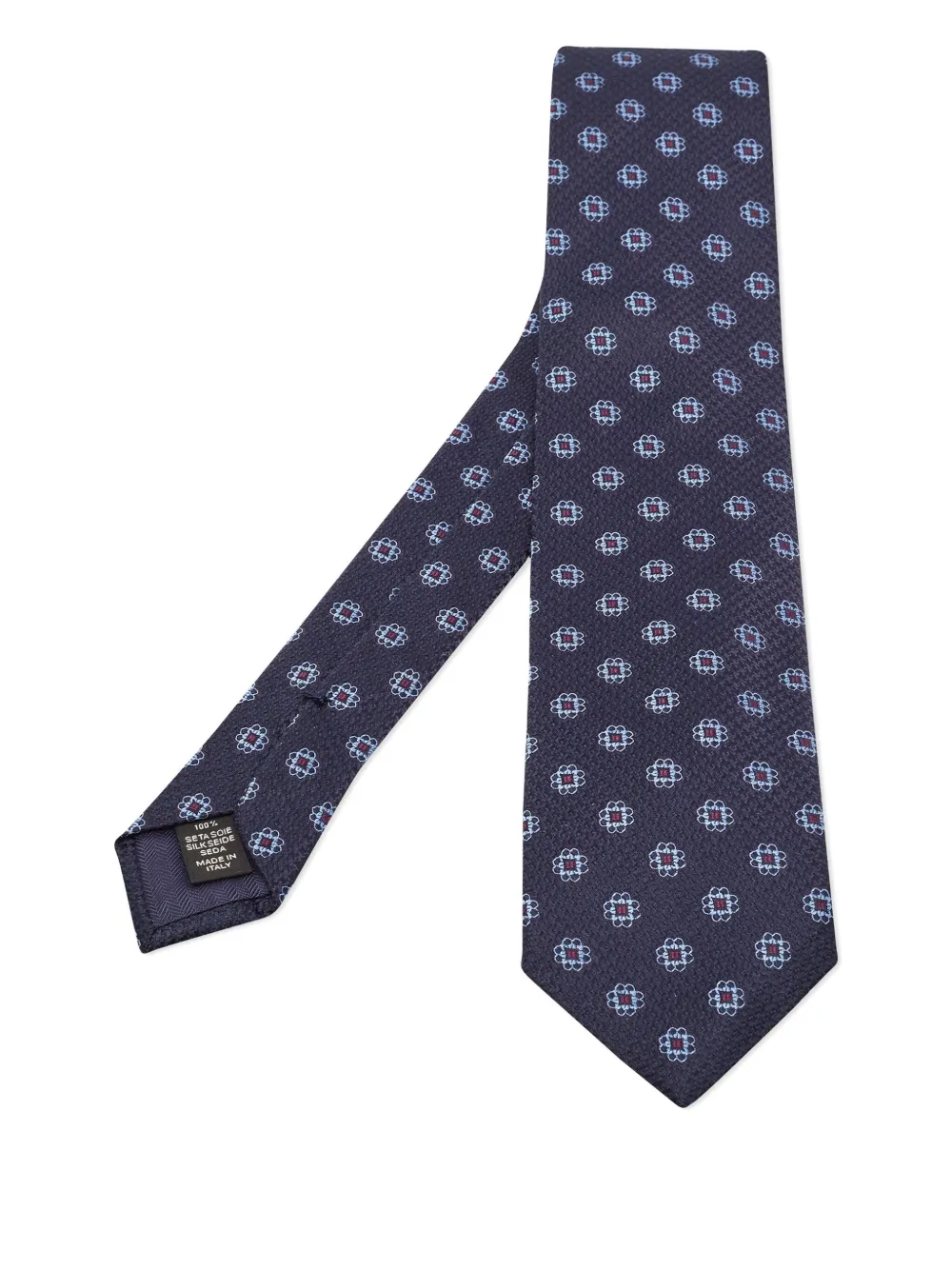 floral-pattern silk tie
