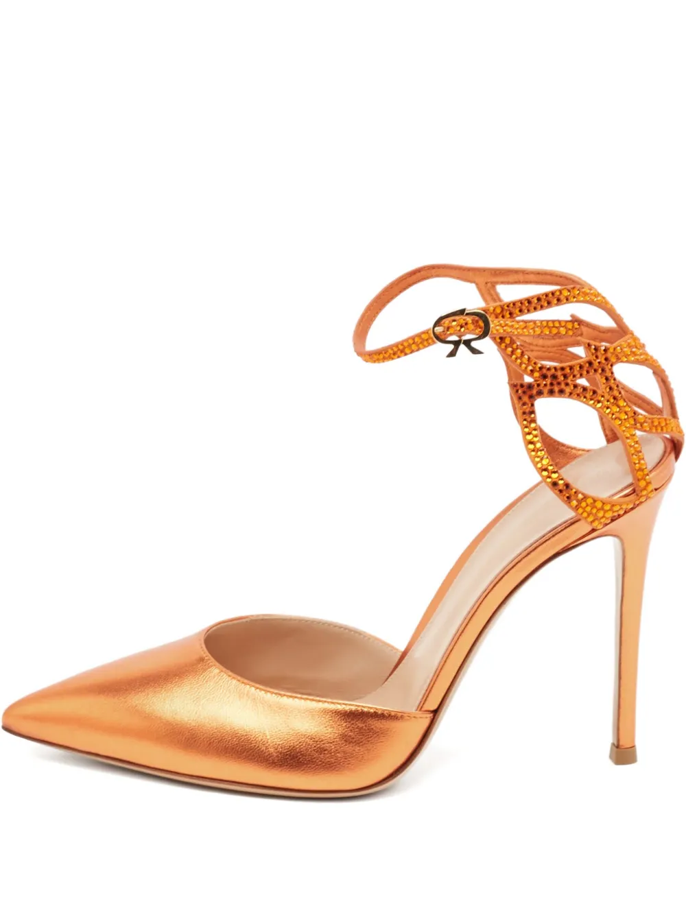 Gianvito Rossi Pre-owned 110mm crystal-embellished sandals | Orange | Image 1