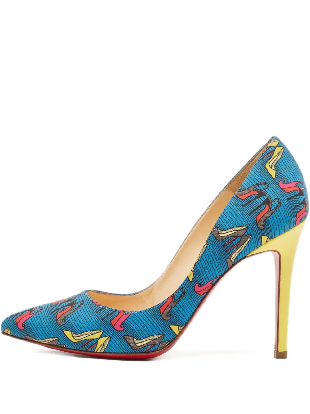Christian Louboutin Pre-Owned 100mm pointed-toe heel-print pumps | negro | Image 1