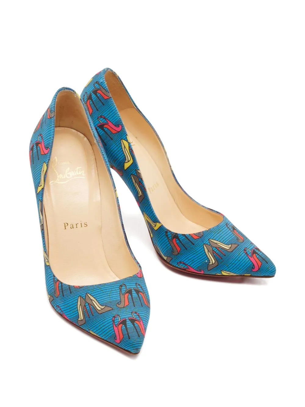 Christian Louboutin Pre-Owned 100mm pointed-toe heel-print pumps | Image 2