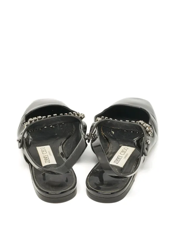 Jimmy Choo Pre-Owned レザーフラットシューズ | ブラック | FARFETCH JP