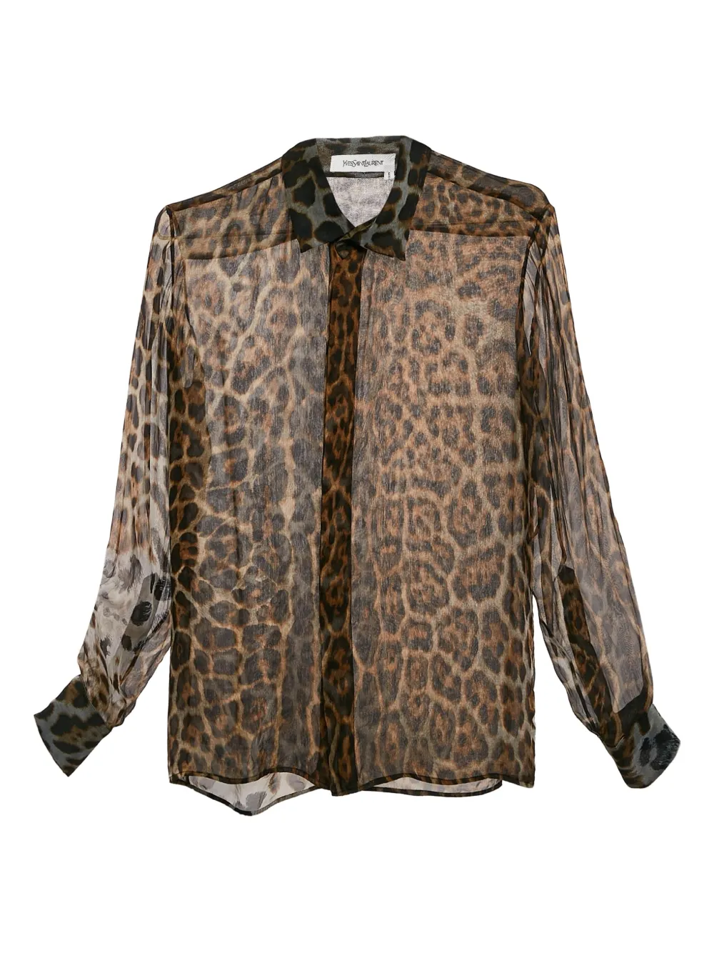 Saint Laurent Pre-Owned blusa con estampado de leopardo | marrón | Image 1