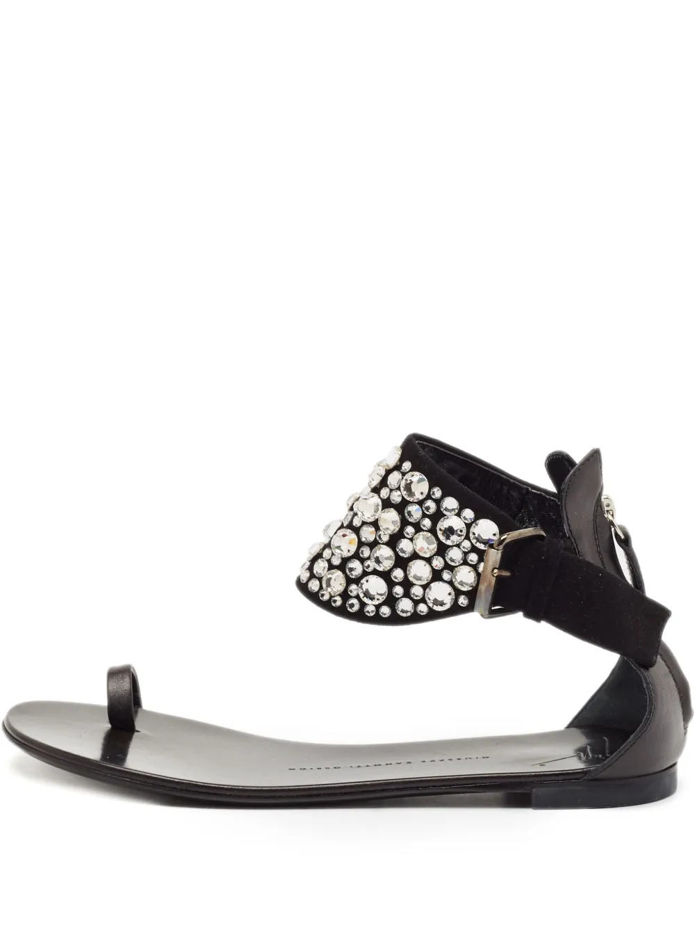 crystal-embellished flat sandals