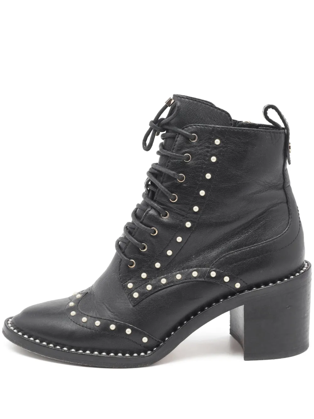 Pre-owned Jimmy Choo Stud-embellished Lace-up Ankle Boots