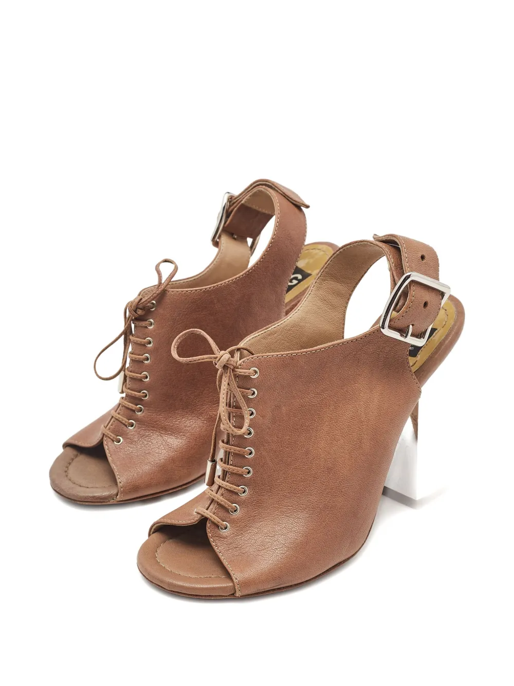 Dolce & Gabbana Pre-Owned 100mm leather block-heel sandals | Image 2