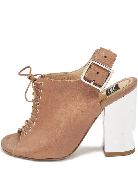 Dolce & Gabbana Pre-Owned 100mm leather block-heel sandals