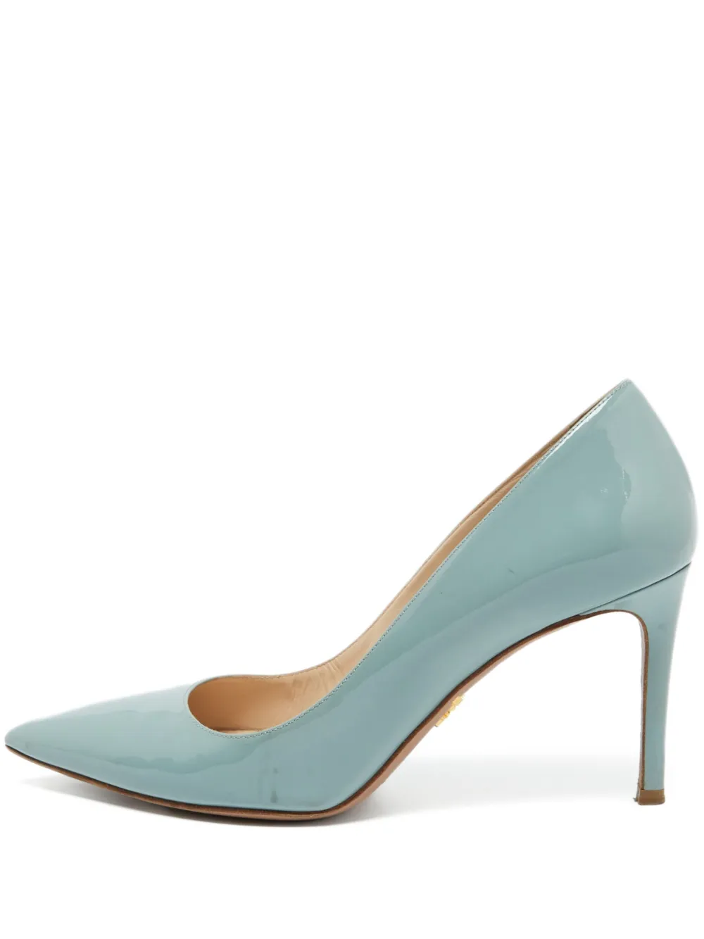 Prada Pre-Owned patent leather pointed-toe pumps - Blau