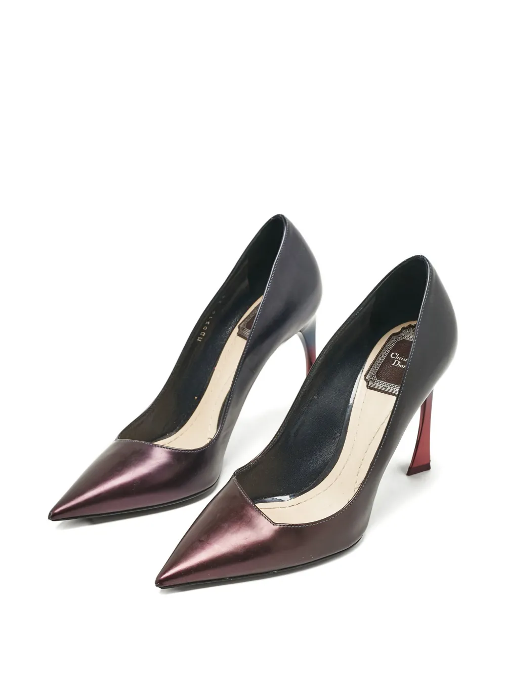 Christian Dior Pre-Owned 110 mm lakleren pumps met puntige neus - Paars